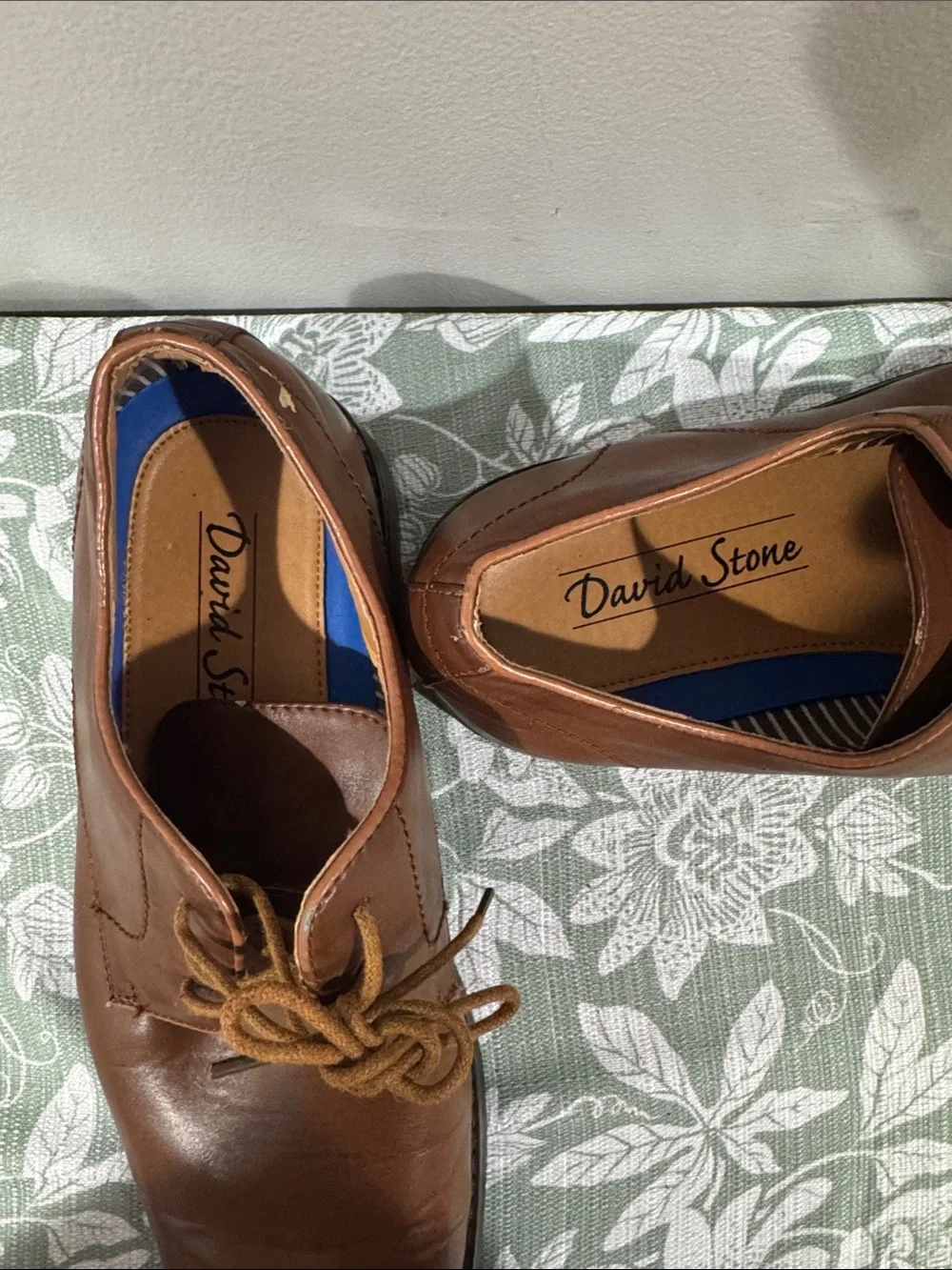 Men's Brown Leather Derby Shoes - Classic Lace-Up Oxford Style (Size: 11)